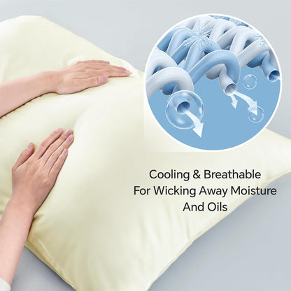 Pillow Cases Standard Size 2Pcs, Rayon from Bamboo, Haze Blue