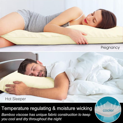 Pillow Cases Standard Size 2Pcs, Rayon from Bamboo, Haze Blue