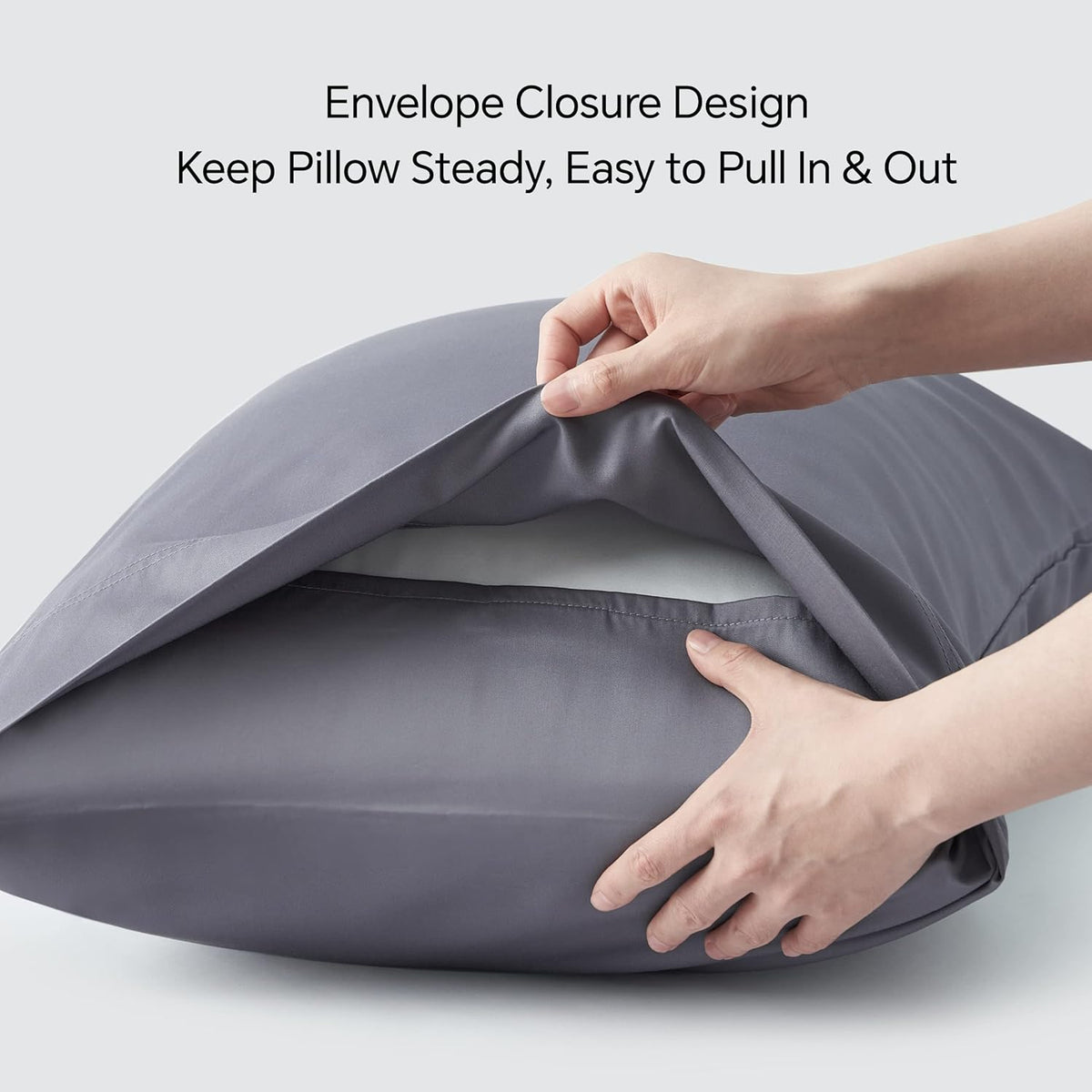 Pillow Cases Standard Size 2Pcs, Rayon from Bamboo, Haze Blue