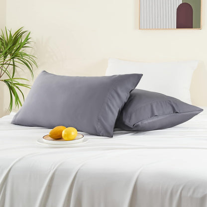 Pillow Cases Standard Size 2Pcs, Rayon from Bamboo, Haze Blue