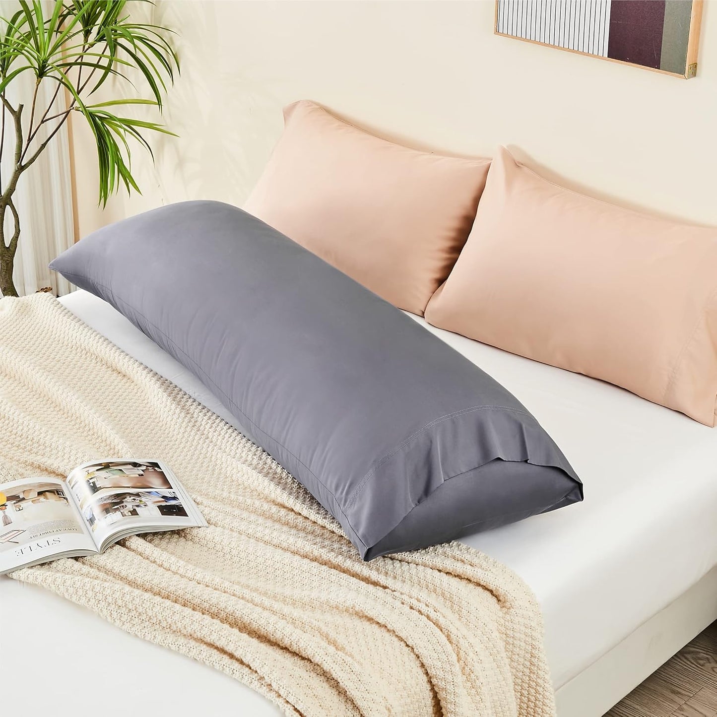Pillow Cases Standard Size 2Pcs, Rayon from Bamboo, Haze Blue