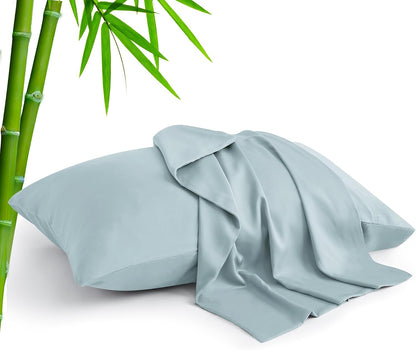 Pillow Cases Standard Size 2Pcs, Rayon from Bamboo, Haze Blue