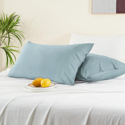 Pillow Cases Standard Size 2Pcs, Rayon from Bamboo, Haze Blue