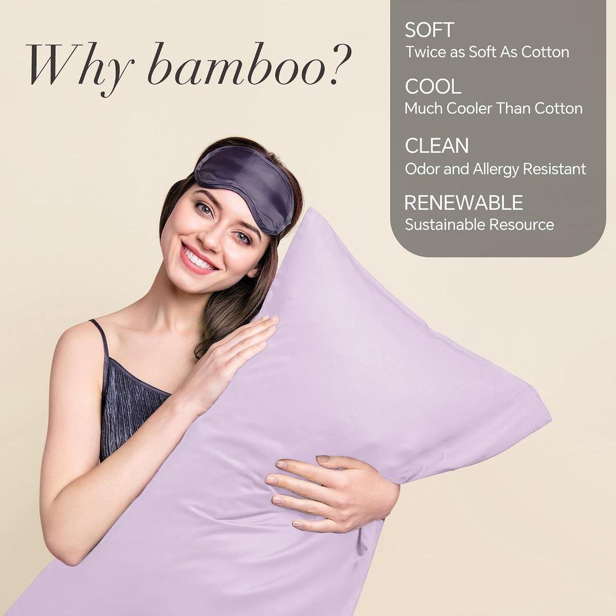 Pillow Cases Standard Size 2Pcs, Rayon from Bamboo, Haze Blue