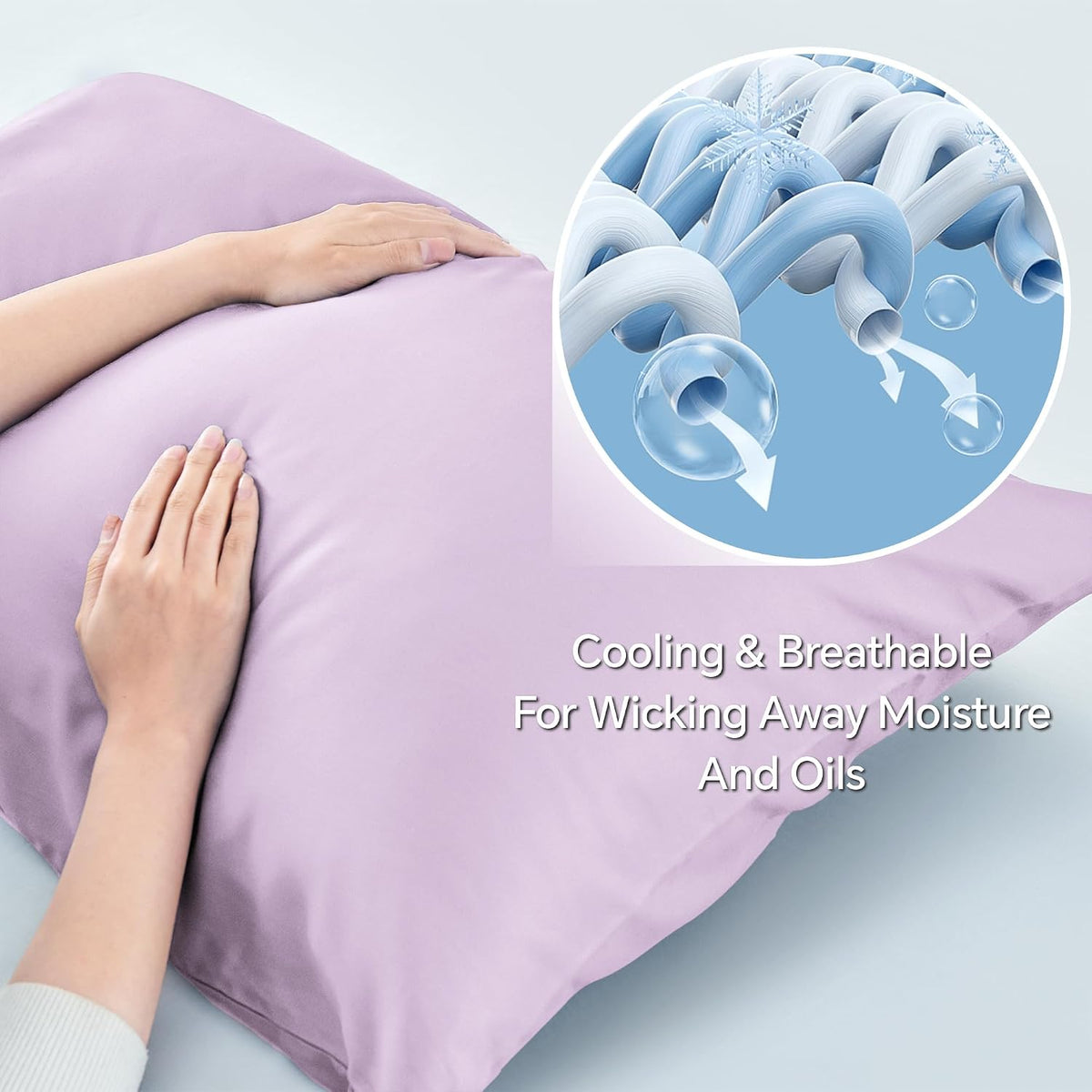 Pillow Cases Standard Size 2Pcs, Rayon from Bamboo, Haze Blue