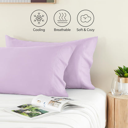 Pillow Cases Standard Size 2Pcs, Rayon from Bamboo, Haze Blue