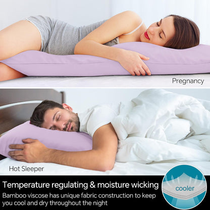 Pillow Cases Standard Size 2Pcs, Rayon from Bamboo, Haze Blue