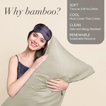 Pillow Cases Standard Size 2Pcs, Rayon from Bamboo, Haze Blue