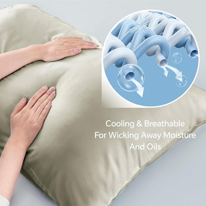 Pillow Cases Standard Size 2Pcs, Rayon from Bamboo, Haze Blue