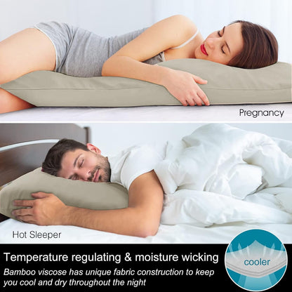 Pillow Cases Standard Size 2Pcs, Rayon from Bamboo, Haze Blue