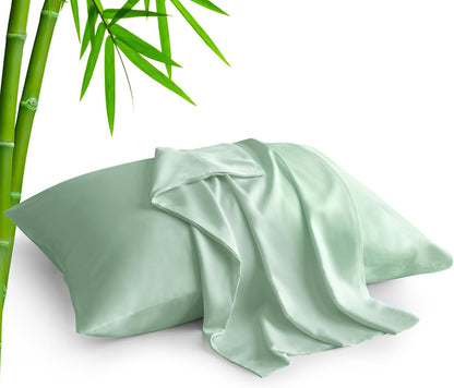 Pillow Cases Standard Size 2Pcs, Rayon from Bamboo, Haze Blue