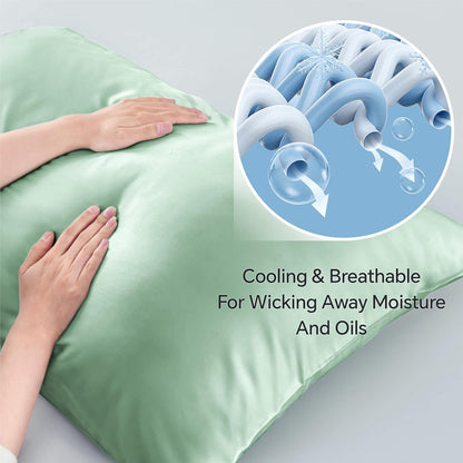 Pillow Cases Standard Size 2Pcs, Rayon from Bamboo, Haze Blue