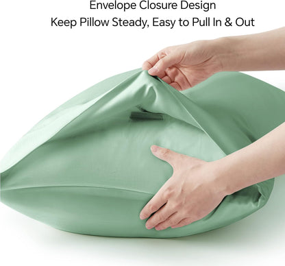 Pillow Cases Standard Size 2Pcs, Rayon from Bamboo, Haze Blue