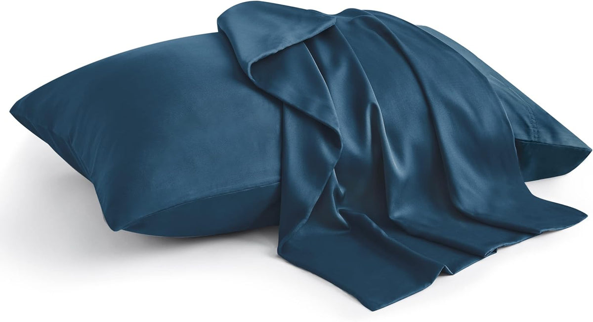 Pillow Cases Standard Size 2Pcs, Rayon from Bamboo, Haze Blue
