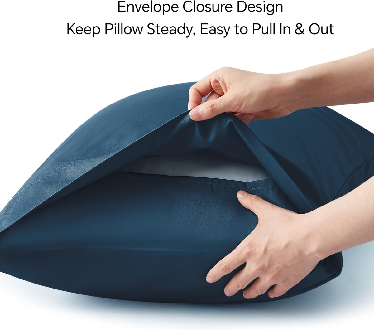 Pillow Cases Standard Size 2Pcs, Rayon from Bamboo, Haze Blue