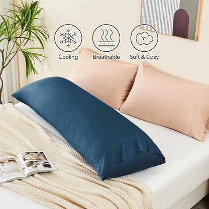 Pillow Cases Standard Size 2Pcs, Rayon from Bamboo, Haze Blue