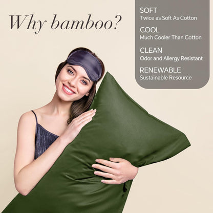 Pillow Cases Standard Size 2Pcs, Rayon from Bamboo, Haze Blue