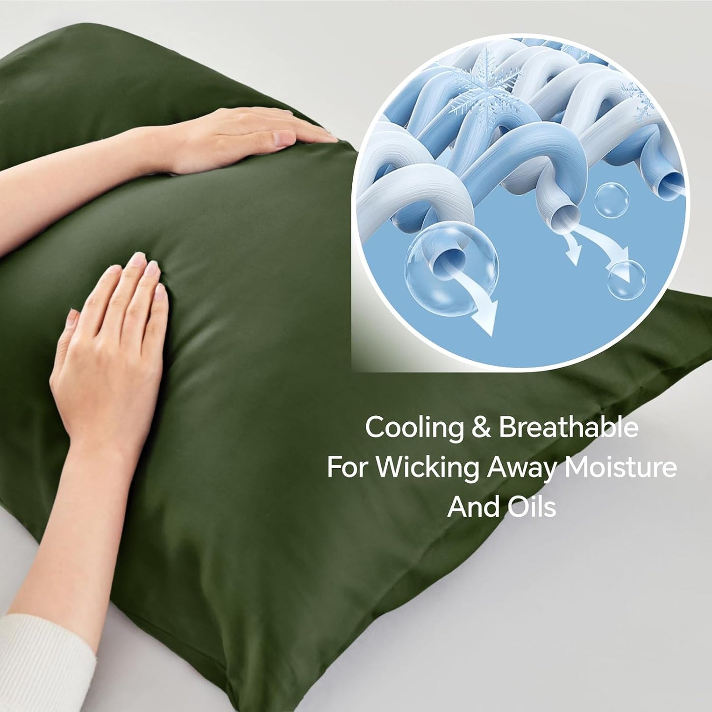 Pillow Cases Standard Size 2Pcs, Rayon from Bamboo, Haze Blue