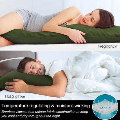 Pillow Cases Standard Size 2Pcs, Rayon from Bamboo, Haze Blue