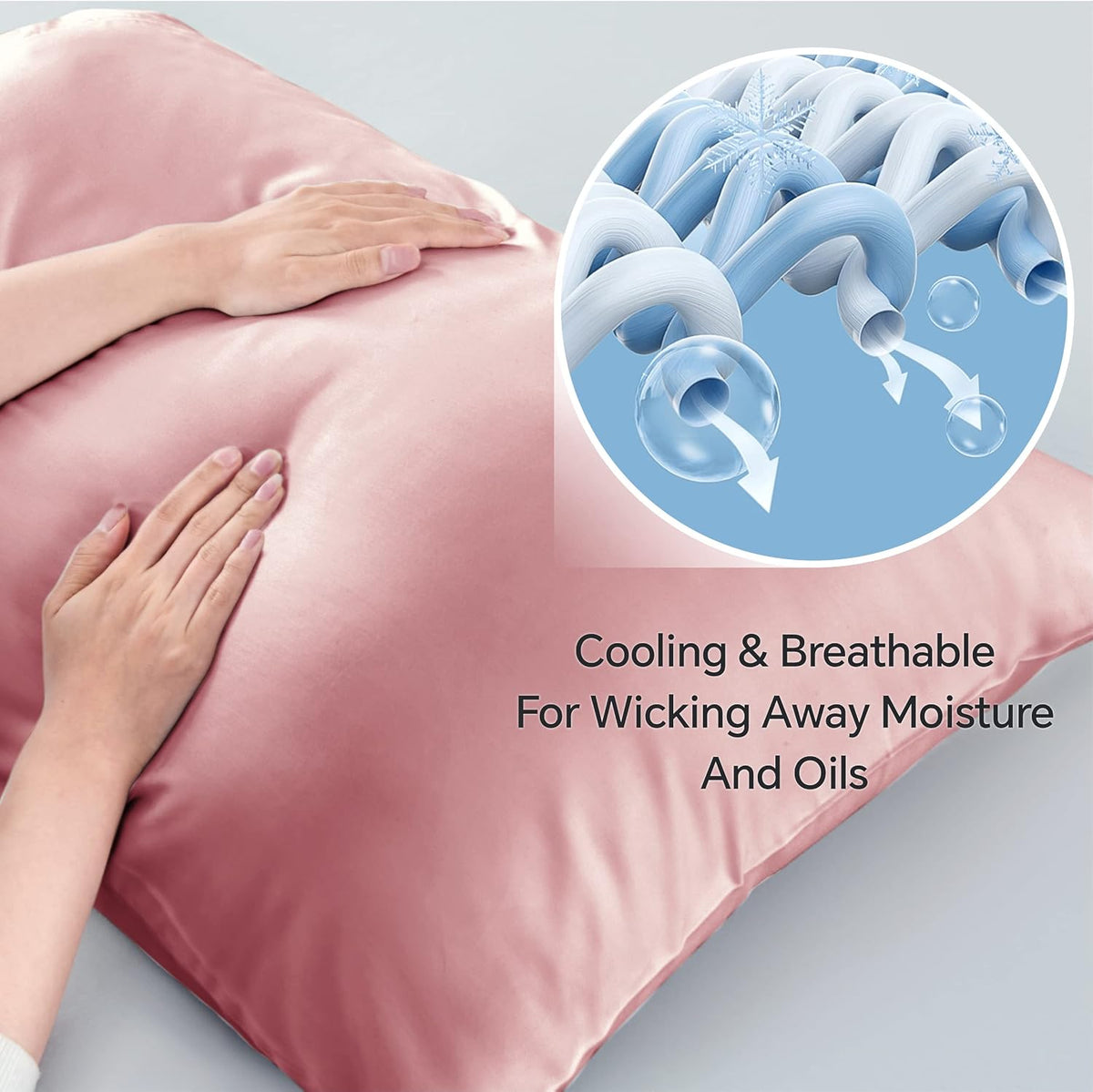 Pillow Cases Standard Size 2Pcs, Rayon from Bamboo, Haze Blue