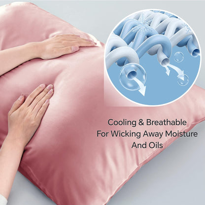 Pillow Cases Standard Size 2Pcs, Rayon from Bamboo, Haze Blue