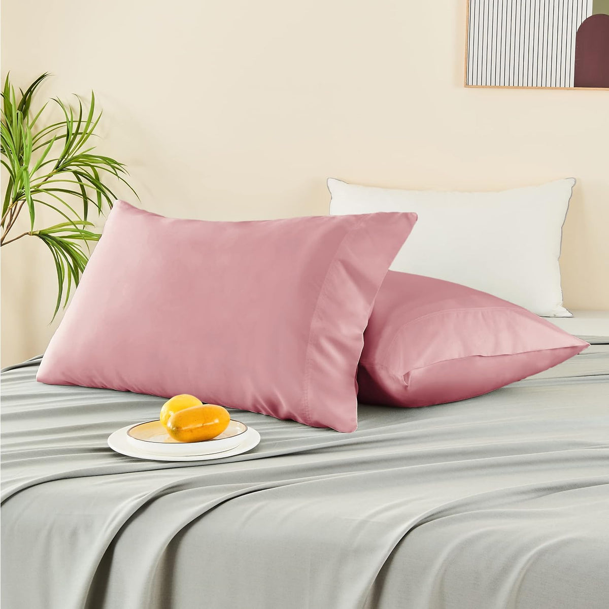 Pillow Cases Standard Size 2Pcs, Rayon from Bamboo, Haze Blue
