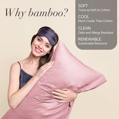 Pillow Cases Standard Size 2Pcs, Rayon from Bamboo, Haze Blue