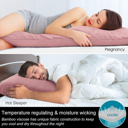 Pillow Cases Standard Size 2Pcs, Rayon from Bamboo, Haze Blue
