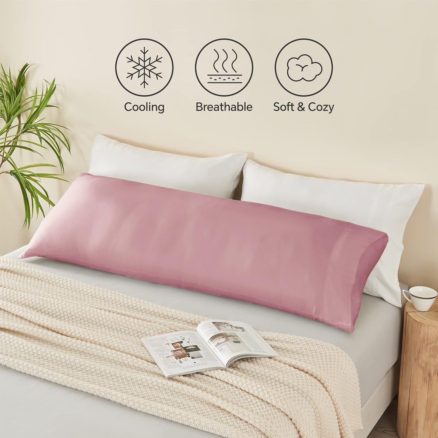 Pillow Cases Standard Size 2Pcs, Rayon from Bamboo, Haze Blue