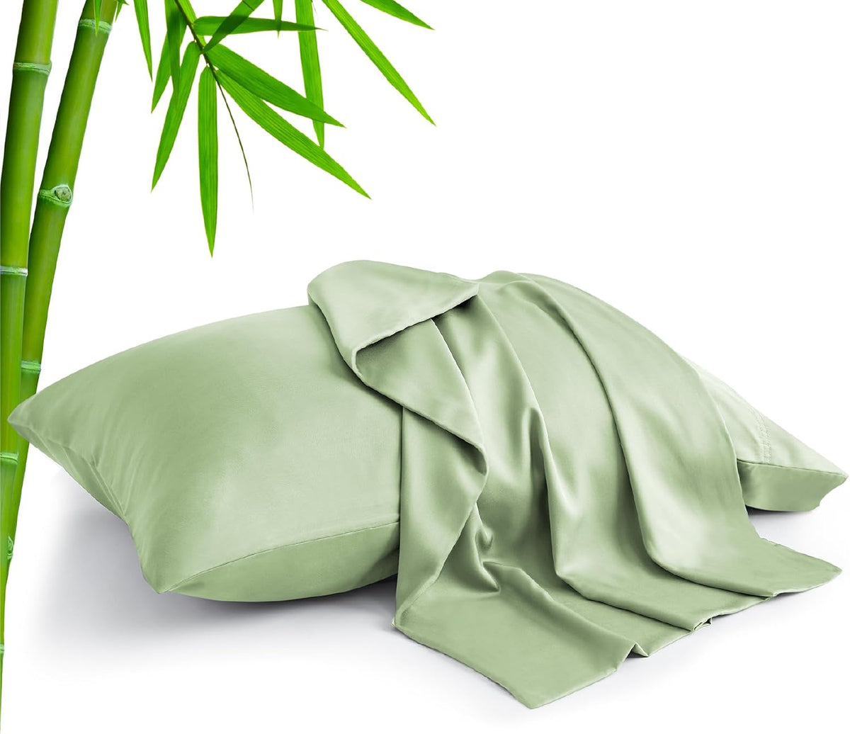 Pillow Cases Standard Size 2Pcs, Rayon from Bamboo, Haze Blue