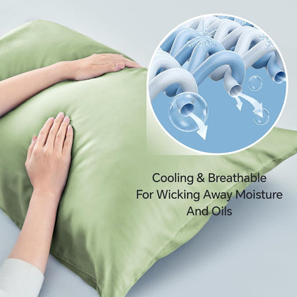 Pillow Cases Standard Size 2Pcs, Rayon from Bamboo, Haze Blue