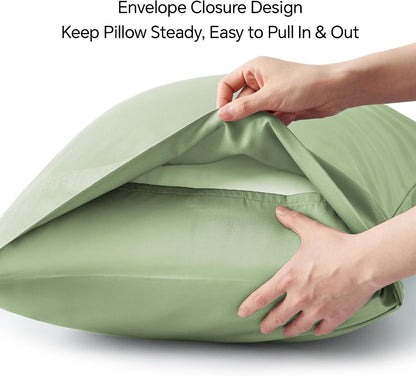 Pillow Cases Standard Size 2Pcs, Rayon from Bamboo, Haze Blue