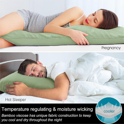 Pillow Cases Standard Size 2Pcs, Rayon from Bamboo, Haze Blue