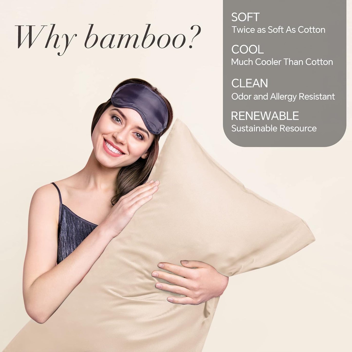 Pillow Cases Standard Size 2Pcs, Rayon from Bamboo, Haze Blue