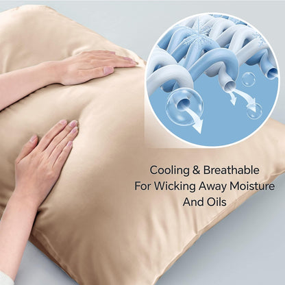 Pillow Cases Standard Size 2Pcs, Rayon from Bamboo, Haze Blue