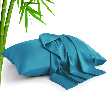 Pillow Cases Standard Size 2Pcs, Rayon from Bamboo, Haze Blue