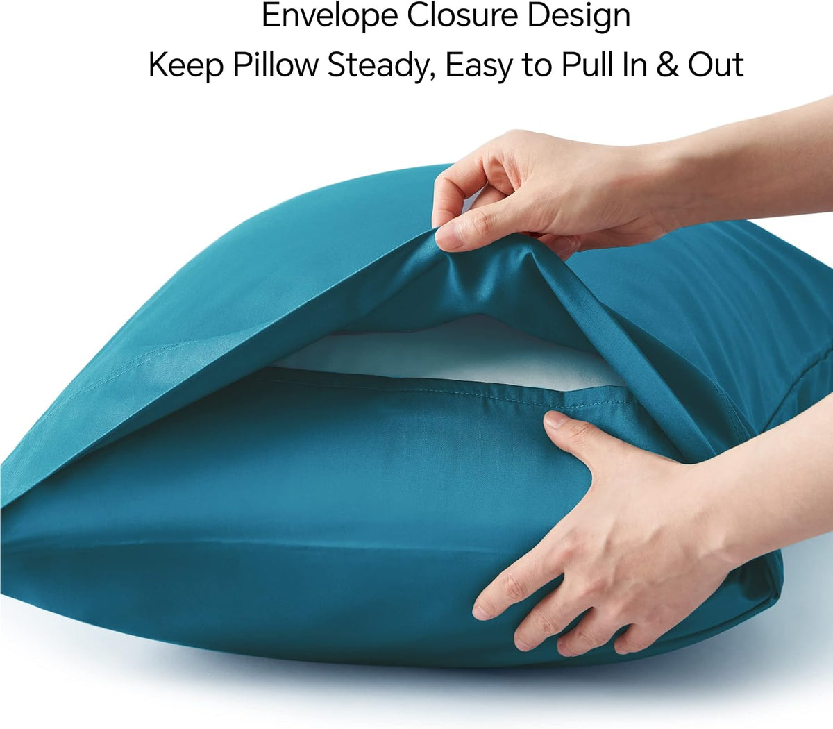 Pillow Cases Standard Size 2Pcs, Rayon from Bamboo, Haze Blue