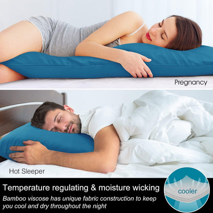 Pillow Cases Standard Size 2Pcs, Rayon from Bamboo, Haze Blue