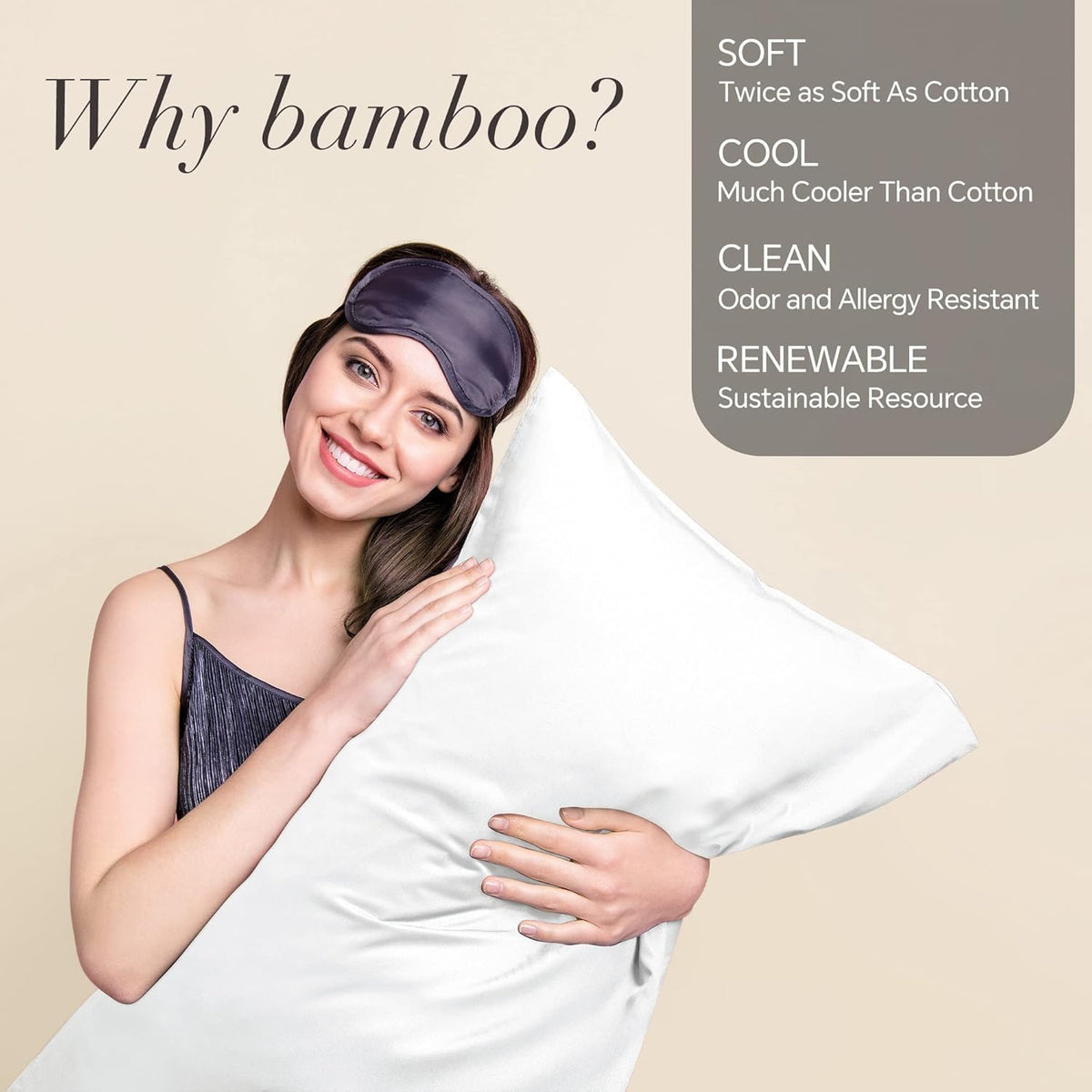 Pillow Cases Standard Size 2Pcs, Rayon from Bamboo, Haze Blue