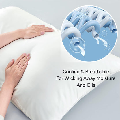 Pillow Cases Standard Size 2Pcs, Rayon from Bamboo, Haze Blue