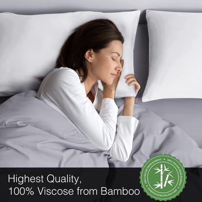 Pillow Cases Standard Size 2Pcs, Rayon from Bamboo, Haze Blue