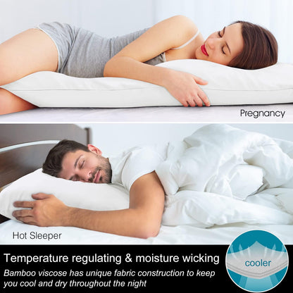 Pillow Cases Standard Size 2Pcs, Rayon from Bamboo, Haze Blue