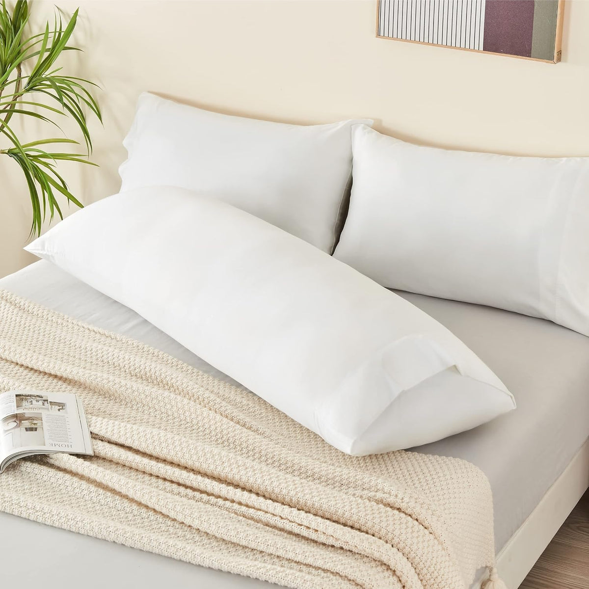 Pillow Cases Standard Size 2Pcs, Rayon from Bamboo, Haze Blue