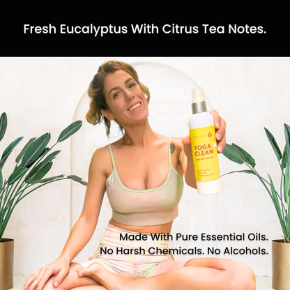 Yoga Mat Cleaner Spray – Spa-Like Scent | Eco-Friendly Formula | Neutralizes Sweat & Odor | Helps Protect Your Mat | 8 oz | Plant-Based, Made in USA