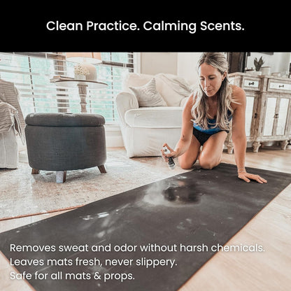 Yoga Mat Cleaner Spray – Spa-Like Scent | Eco-Friendly Formula | Neutralizes Sweat & Odor | Helps Protect Your Mat | 8 oz | Plant-Based, Made in USA