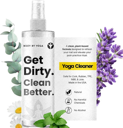 Yoga Mat Cleaner Spray – Spa-Like Scent | Eco-Friendly Formula | Neutralizes Sweat & Odor | Helps Protect Your Mat | 8 oz | Plant-Based, Made in USA