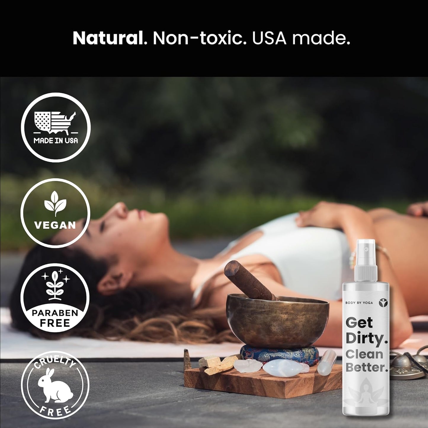 Yoga Mat Cleaner Spray – Spa-Like Scent | Eco-Friendly Formula | Neutralizes Sweat & Odor | Helps Protect Your Mat | 8 oz | Plant-Based, Made in USA