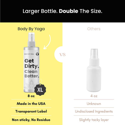 Yoga Mat Cleaner Spray – Spa-Like Scent | Eco-Friendly Formula | Neutralizes Sweat & Odor | Helps Protect Your Mat | 8 oz | Plant-Based, Made in USA
