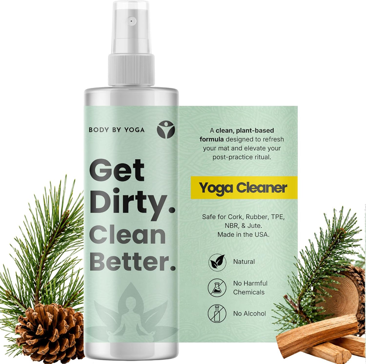 Yoga Mat Cleaner Spray – Spa-Like Scent | Eco-Friendly Formula | Neutralizes Sweat & Odor | Helps Protect Your Mat | 8 oz | Plant-Based, Made in USA