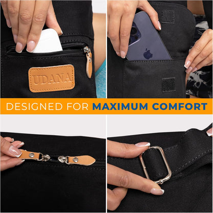 UDANA Canvas Yoga Mat Bag for Women & Men, Full-Zip Carrier with 3 Pockets & Adjustable Strap, Stylish Gym & Pilates Bag – Available in Multiple Sizes